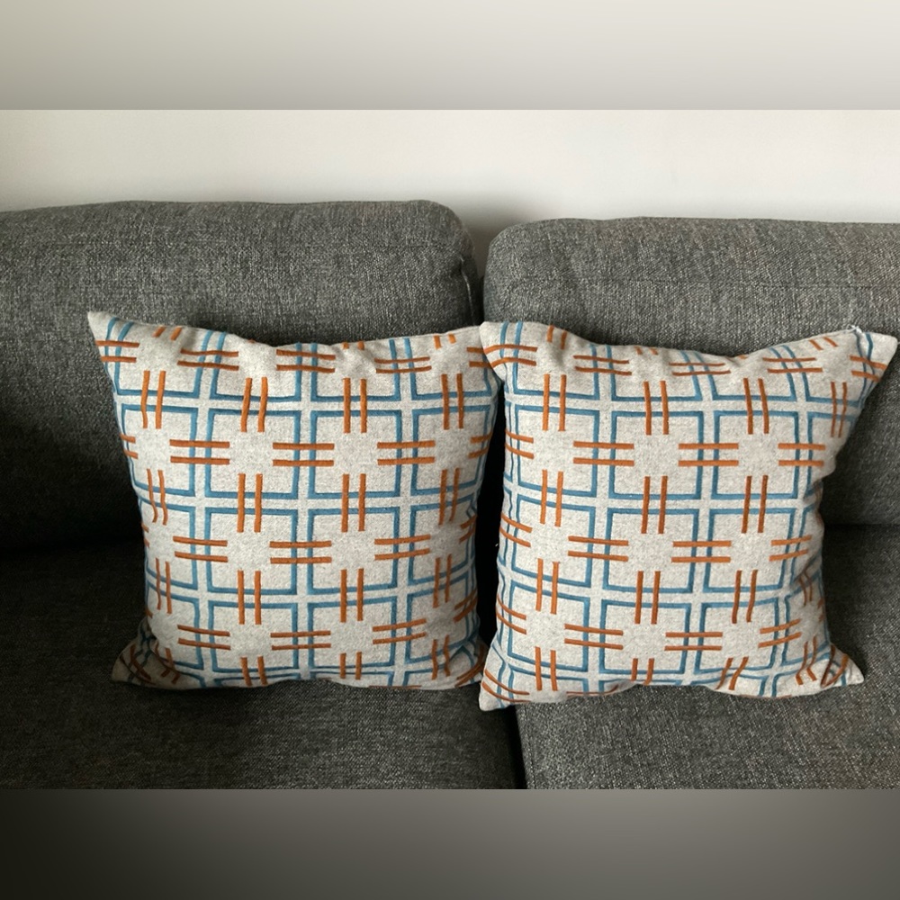 Crate & Barrel set of 2 Ascott 18”x18” Toss Pillows